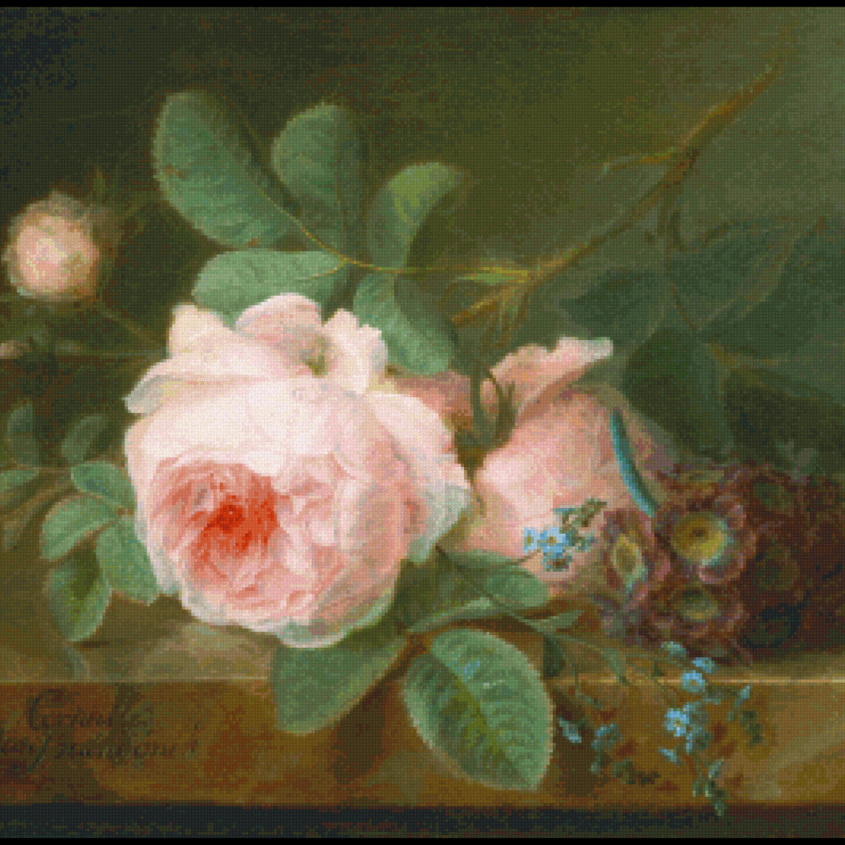 Cabbage Rose Cross Stitch Pattern – Craft Hatchery