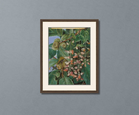 A Darjeeling Oak Festooned with a Climber Cross Stitch Pattern