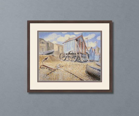 Late August Beach Aldeburgh Ravilious Cross Stitch Pattern