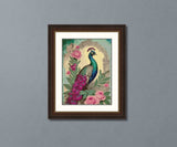 Art Nouveau Peacock with Roses Cross Stitch Pattern