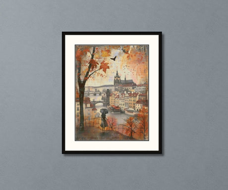 Autumn Stroll in the Old City Cross Stitch Pattern
