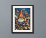 Enchanted Gnome in Mushroom Forest Cross Stitch Pattern