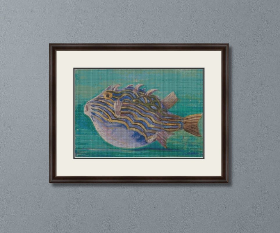Fish With Crosshatch Pattern Exotic Fish Cross Stitch Pattern – Craft Hatchery