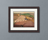 Fall Plowing Wood Cross Stitch Pattern