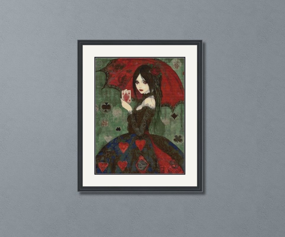 Gothic Ace of Diamonds Cross Stitch Pattern
