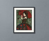 Gothic Ace of Diamonds Cross Stitch Pattern