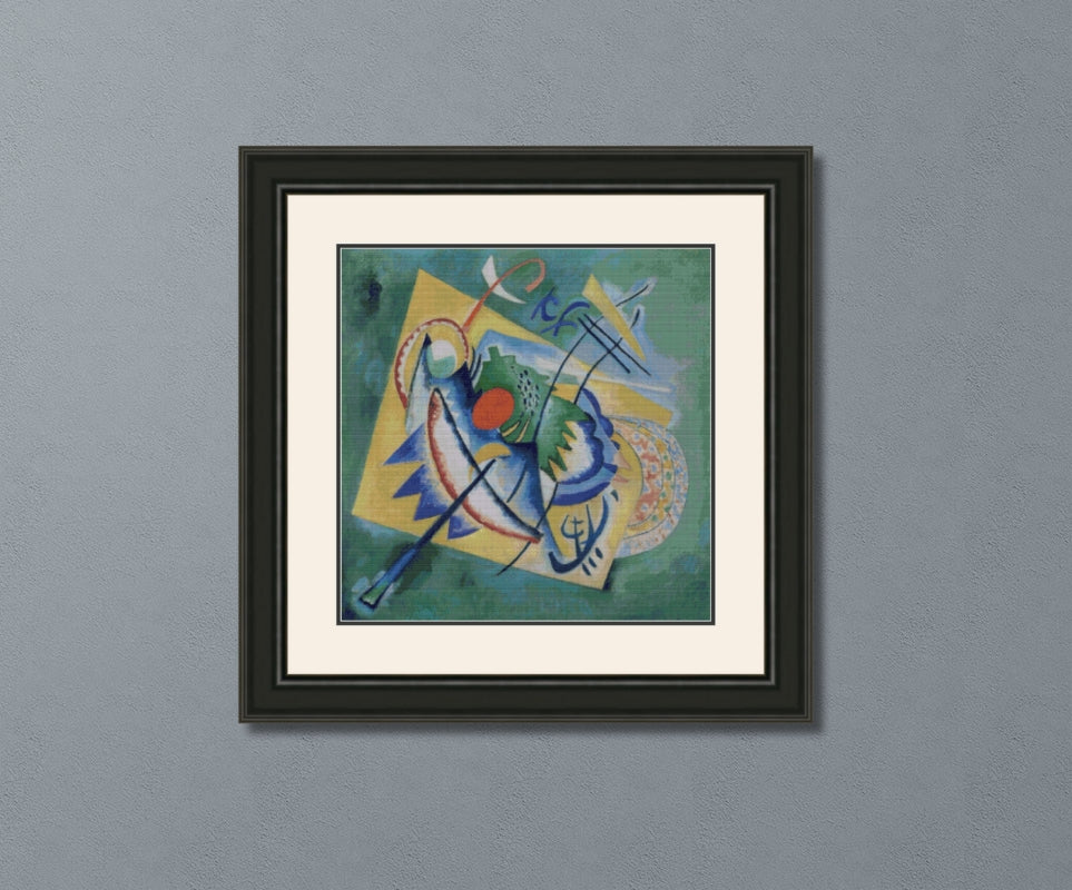 Red Oval Kandinsky Cross Stitch Pattern