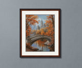 Stone Bridge in Autumn Cross Stitch Pattern