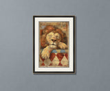 Vintage Sleeping Circus Lion Cross Stitch Pattern