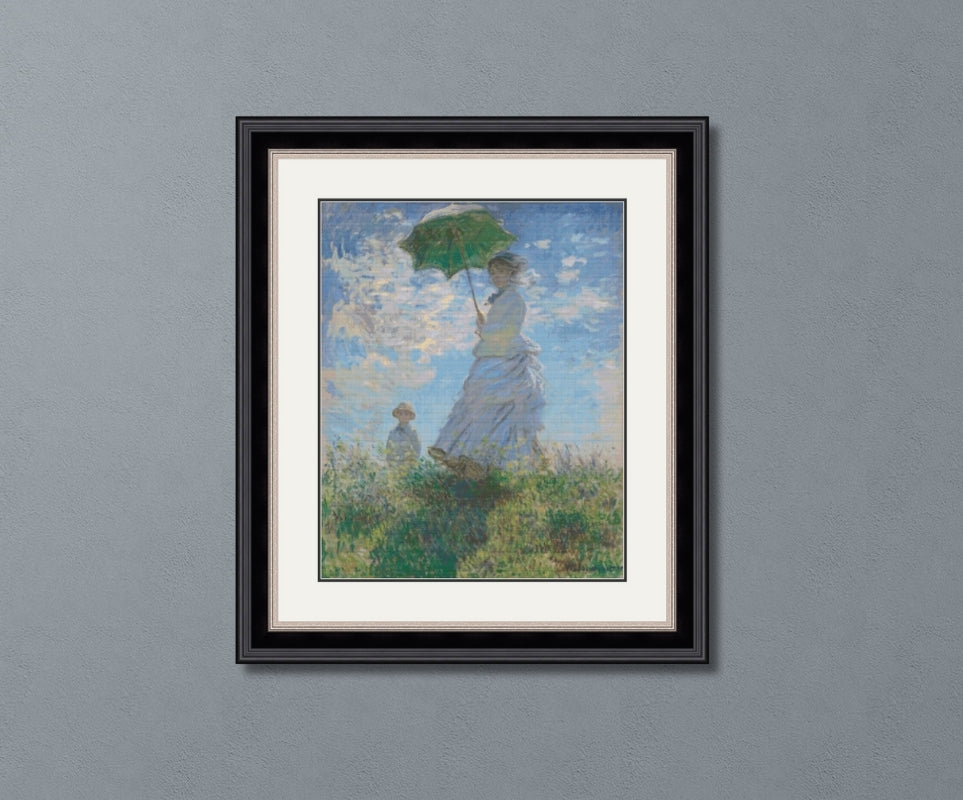 Woman with a Parasol and Her Son Monet Cross Stitch Pattern