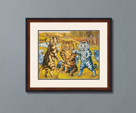 Cats Playing Golf Cross Stitch Pattern