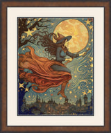 Witch’s Midnight Flight Cross Stitch Pattern