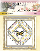 Yellow Butterfly Fantasy Cross Stitch Pattern