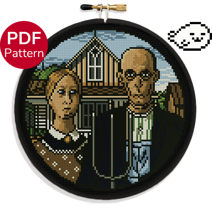 American Gothic Cross Stitch Pattern