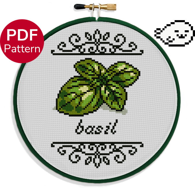 Basil Cross Stitch Pattern – Craft Hatchery