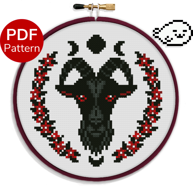 Black Goat Cross Stitch Pattern