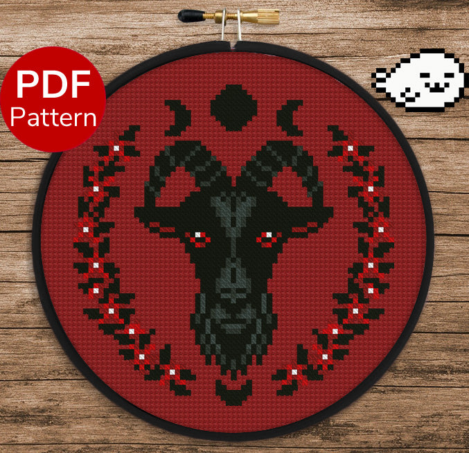 Black Goat Cross Stitch Pattern