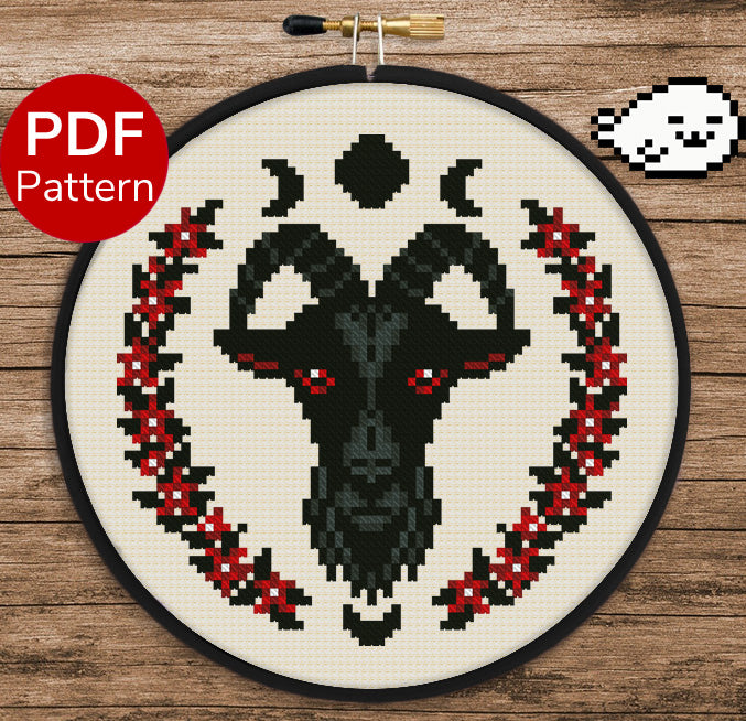 Black Goat Cross Stitch Pattern