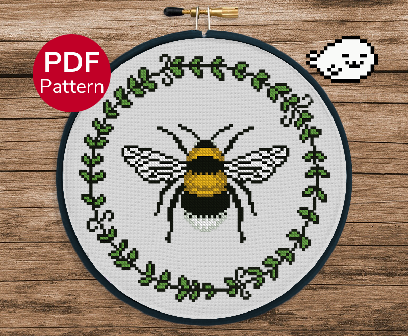 Bumblebee Cross Stitch Pattern