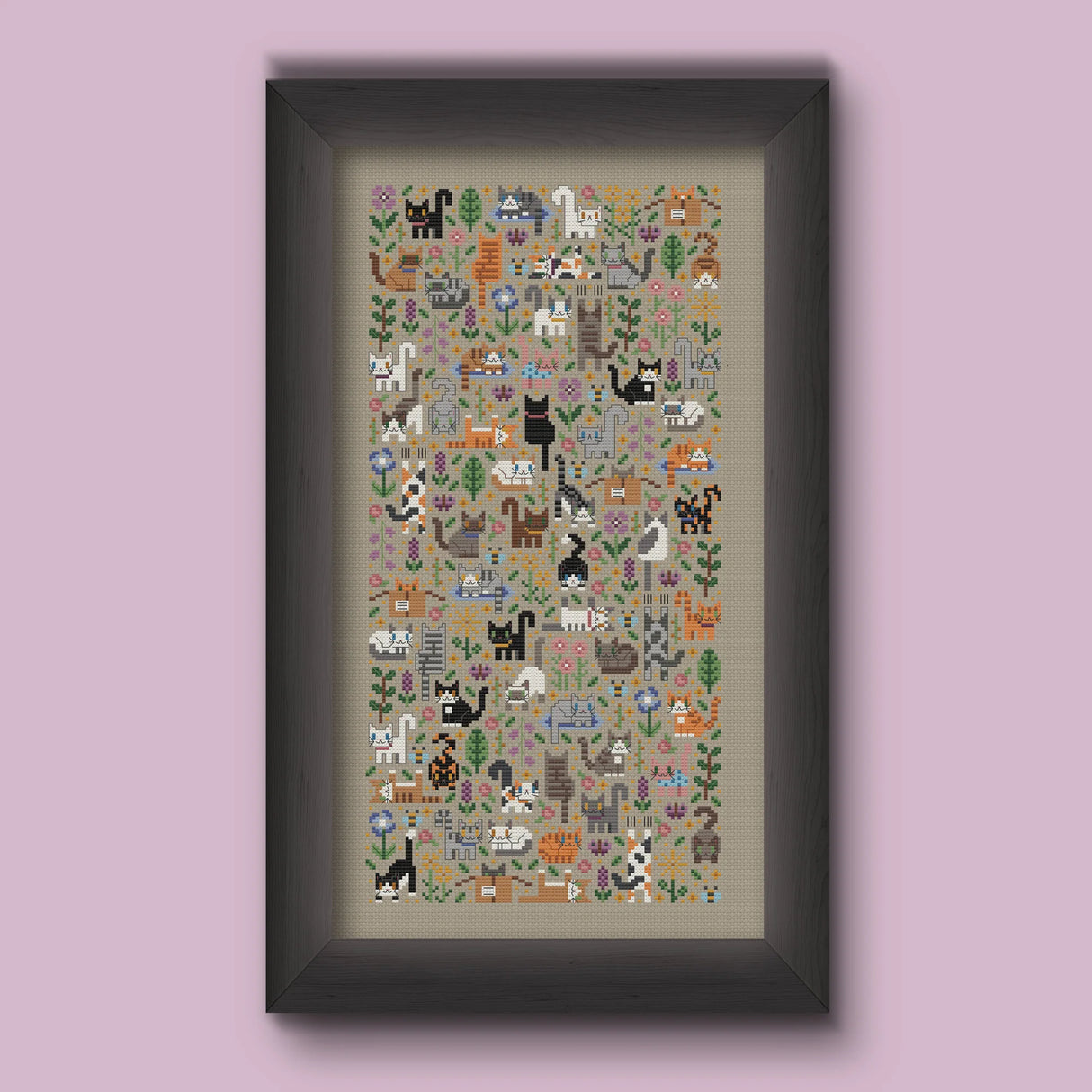 Cat Garden Cross Stitch Pattern