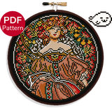 Day Dream – Alphonse Mucha Cross Stitch Pattern