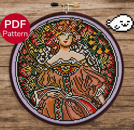 Day Dream – Alphonse Mucha Cross Stitch Pattern