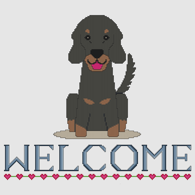 Gordon Setter - Welcome Cross Stitch Pattern