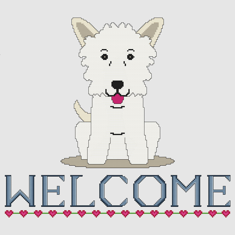 West Highland Terrier - Welcome Cross Stitch Pattern