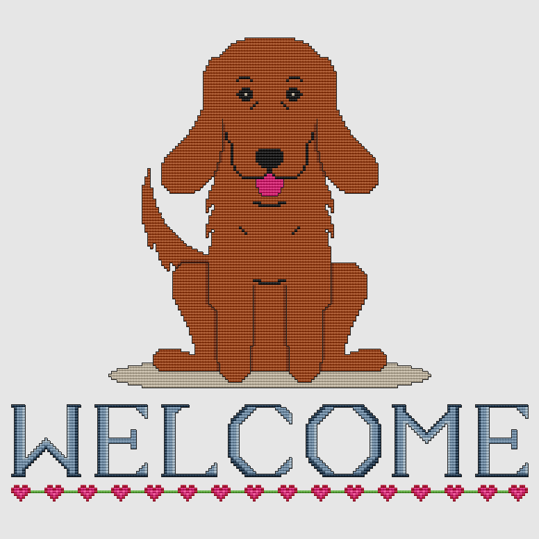 Irish Setter - Welcome Cross Stitch Pattern