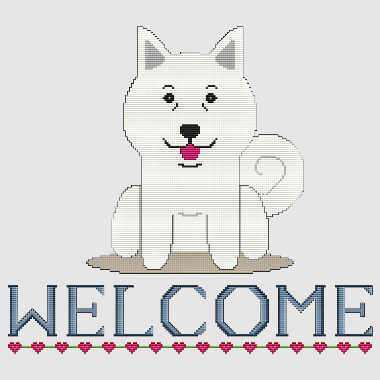 Samoyed - Welcome Cross Stitch Pattern