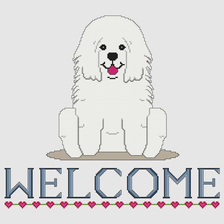 Komondor - Welcome Cross Stitch Pattern