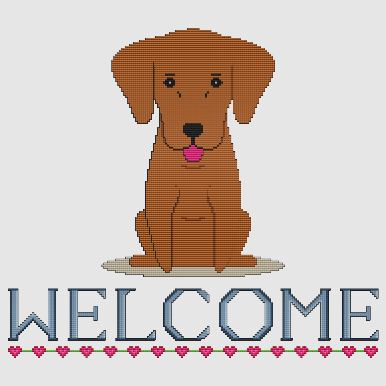 Vizsla - Welcome Cross Stitch Pattern