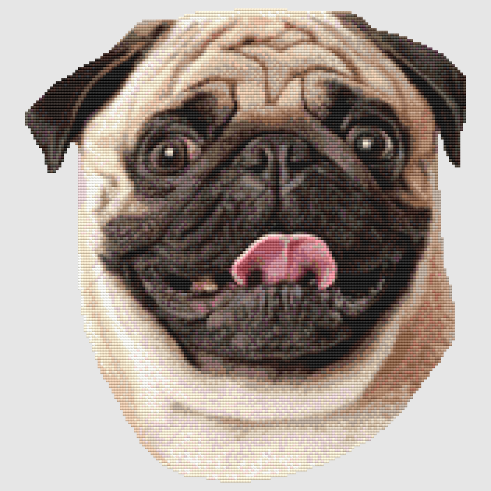 Pug - Smile (Fawn) Cross Stitch Pattern