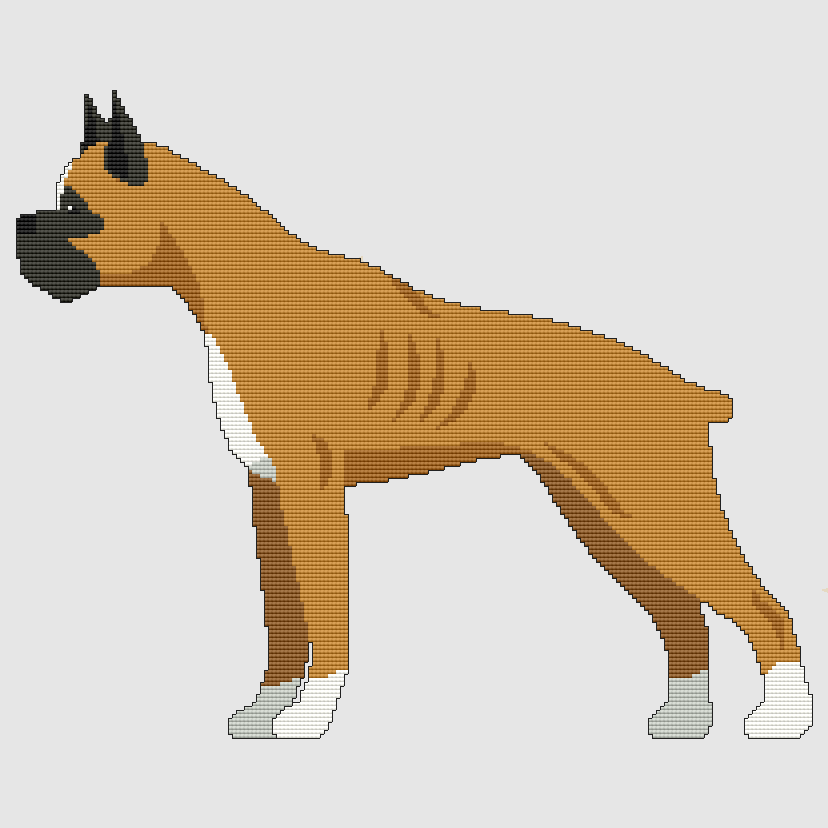 Boxer - Standing Cross Stitch Pattern