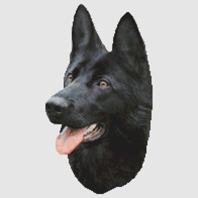 German Shepherd - Portrait (Black) Cross Stitch Pattern