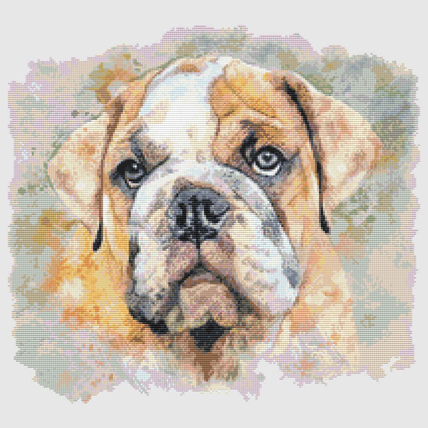 Bulldog - Pastel Cross Stitch Pattern