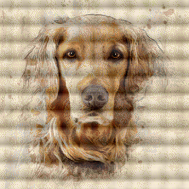 Golden Retriever - Artistic Cross Stitch Pattern