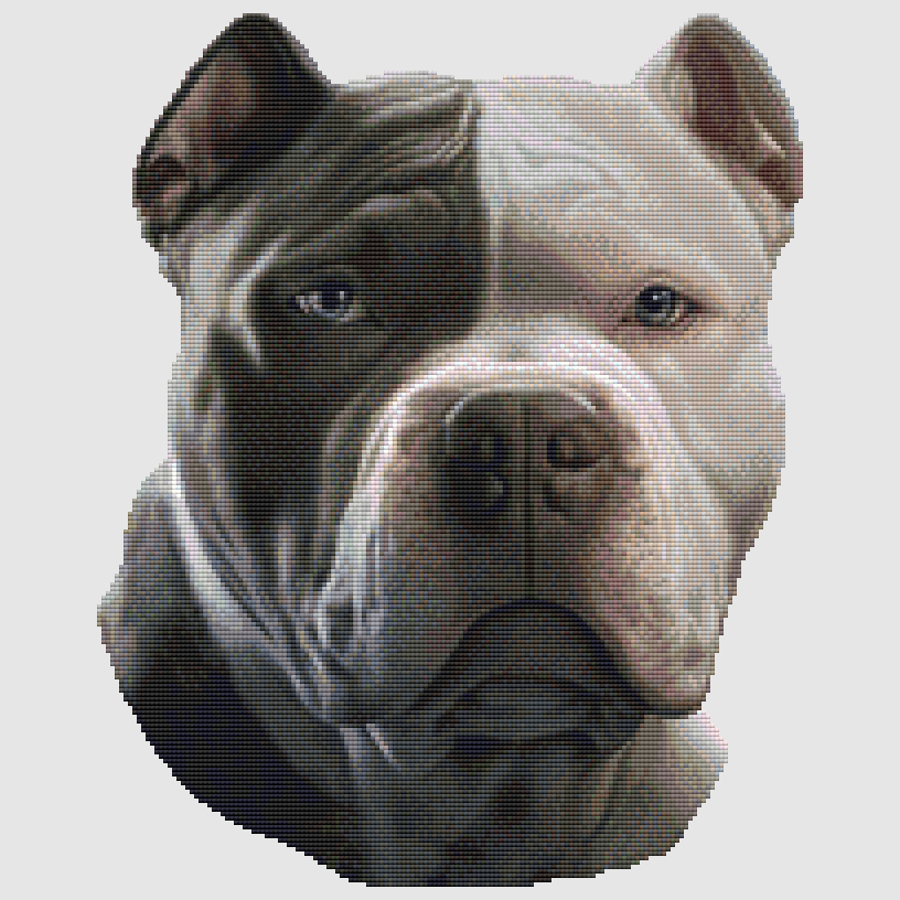 Pitbull Terrier - Portrait Cross Stitch Pattern