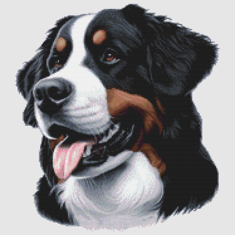 Bernese Mountain Dog - Portrait Cross Stitch Pattern