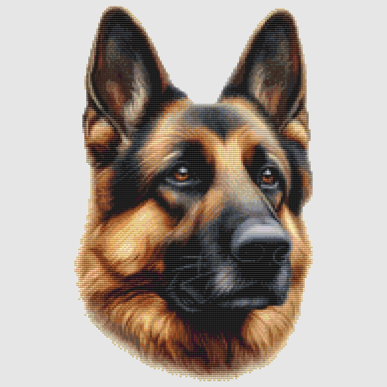 German Shepherd - Portrait II Cross Stitch Pattern