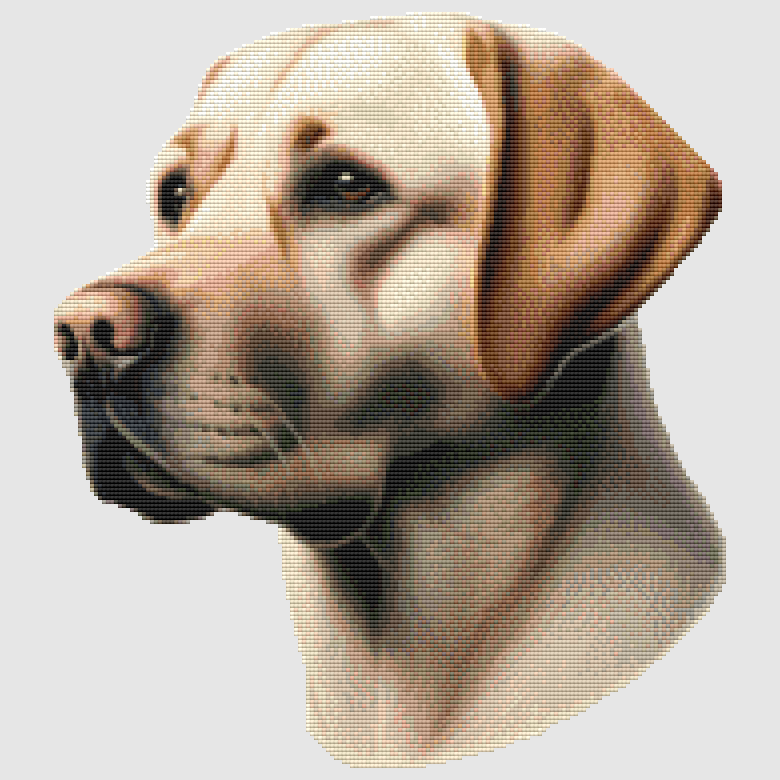 Labrador Retriever - Portrait (Yellow) Cross Stitch Pattern