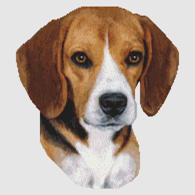 Beagle - Portrait (Tri) Cross Stitch Pattern