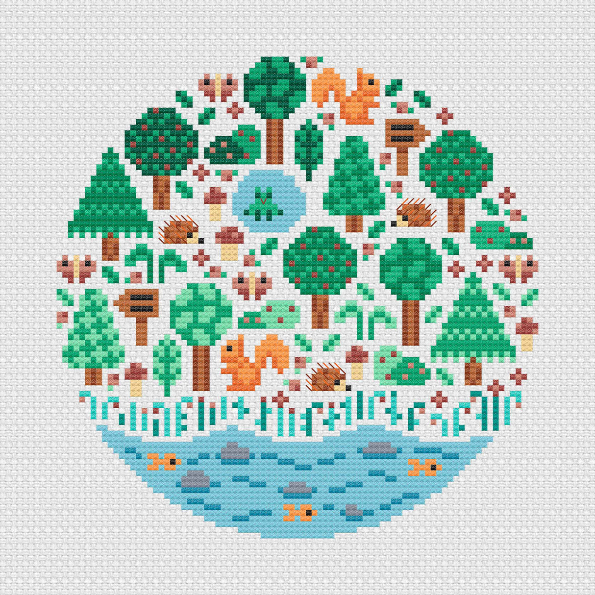 Mini Forest Garden Cross Stitch Pattern