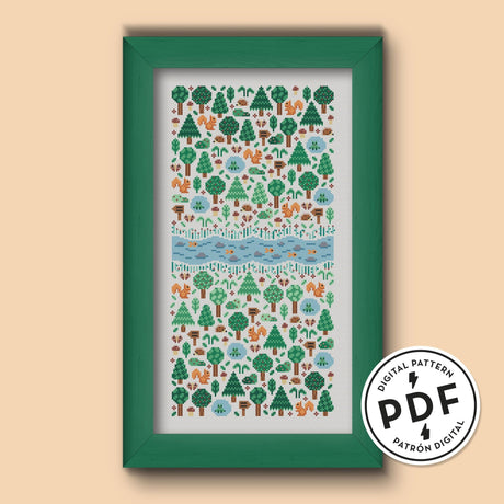 Forest Garden Cross Stitch Pattern