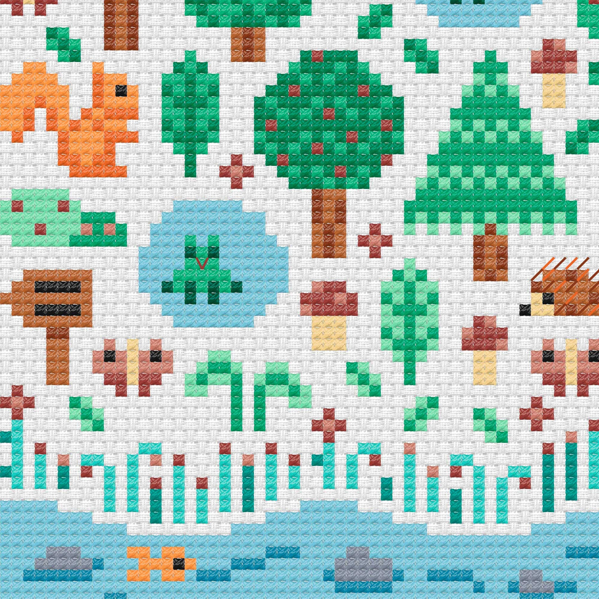 Forest Garden Cross Stitch Pattern