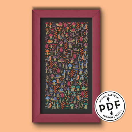 Fungi Garden Cross Stitch Pattern