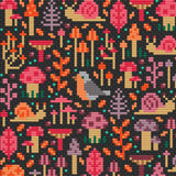 Fungi Garden Cross Stitch Pattern