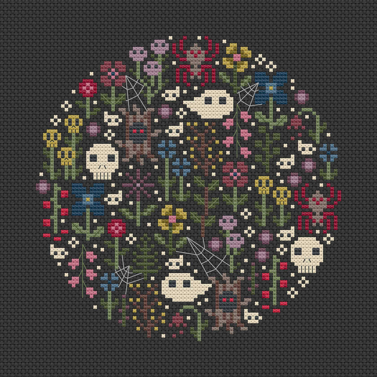 Mini Haunted Garden Cross Stitch Pattern