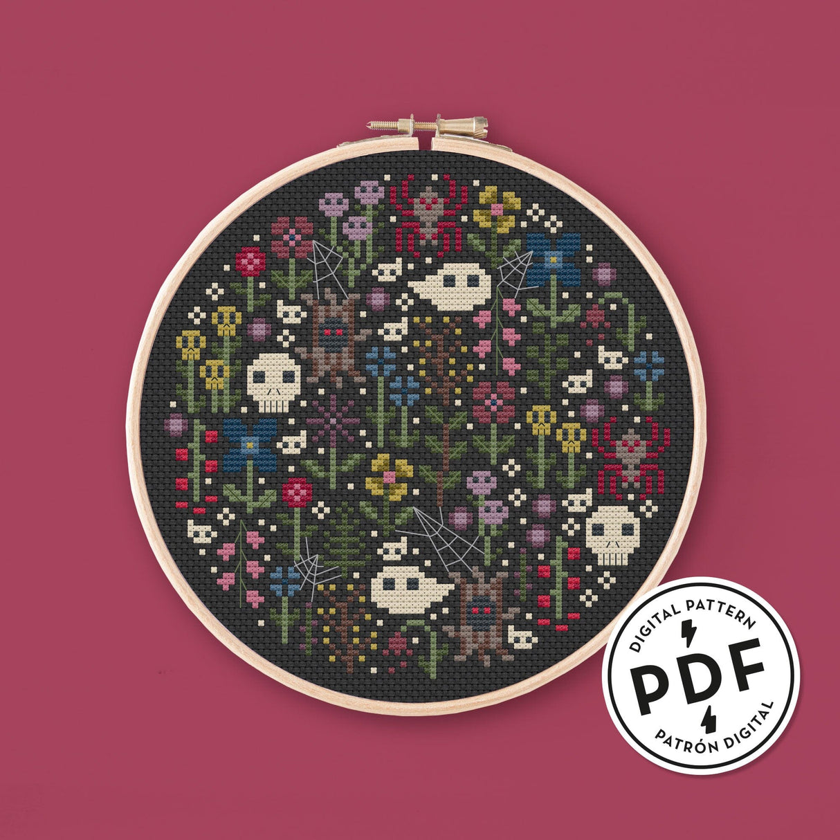 Mini Haunted Garden Cross Stitch Pattern