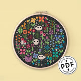 Mini Rainbow Garden Cross Stitch Pattern
